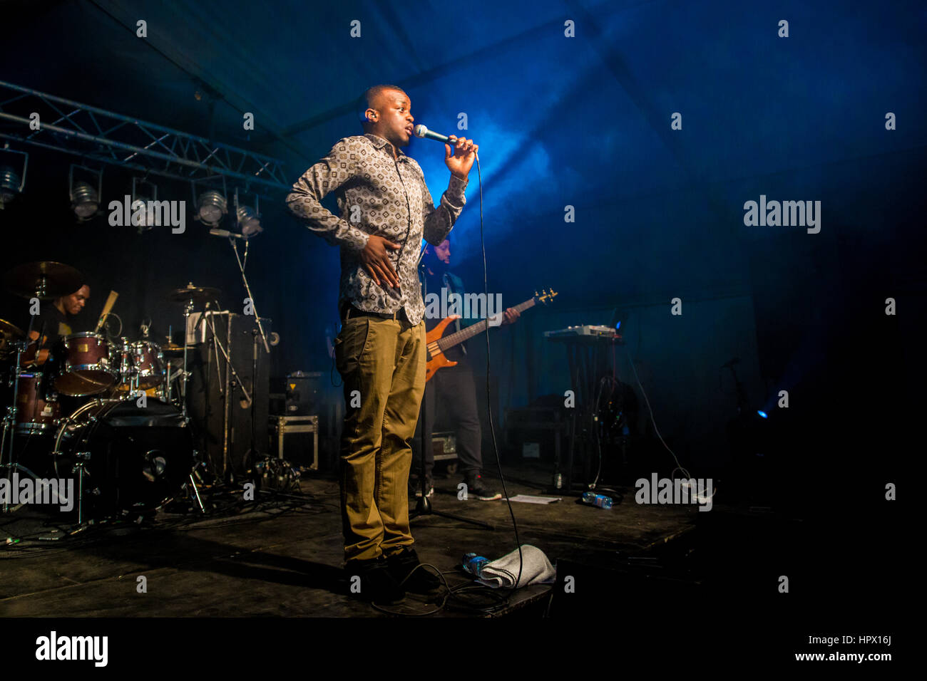 George il poeta si esibisce dal vivo al Liverpool Sound City Festival Maggio 2015 Foto Stock