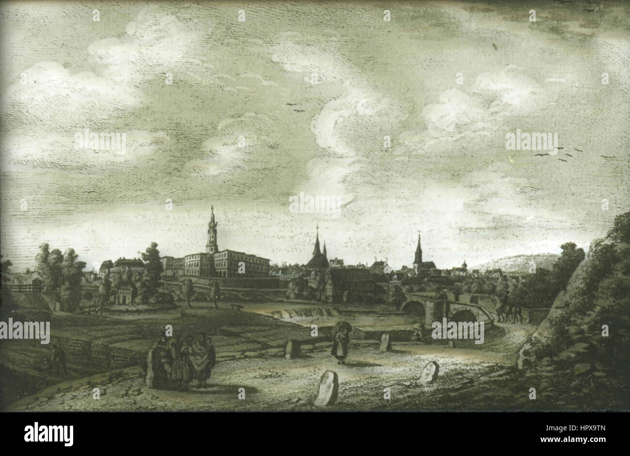 Vista di Weimar da est, Germania 1778 Foto Stock