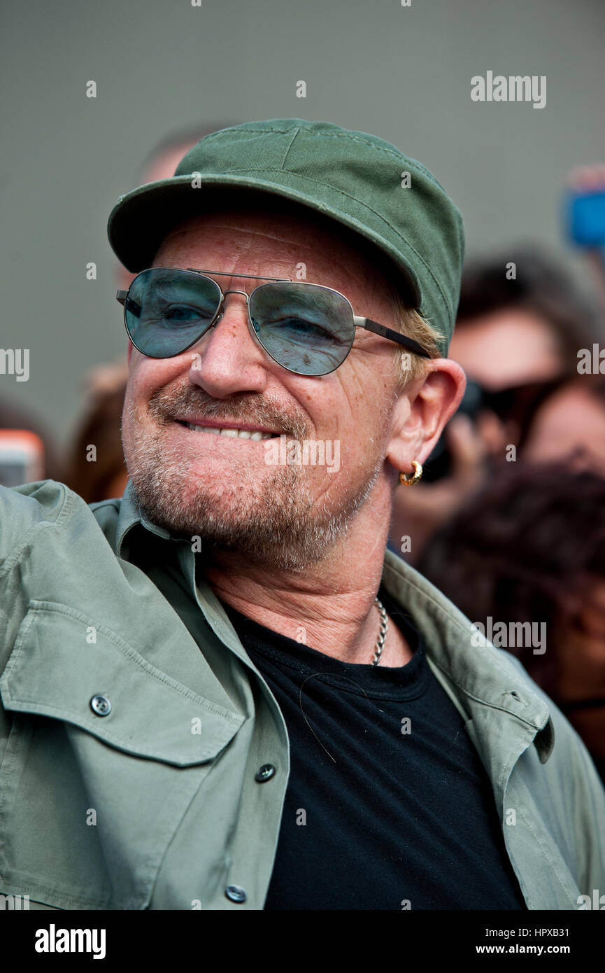 Bono Vox (U2) a Torino su semptember 2015 Foto Stock