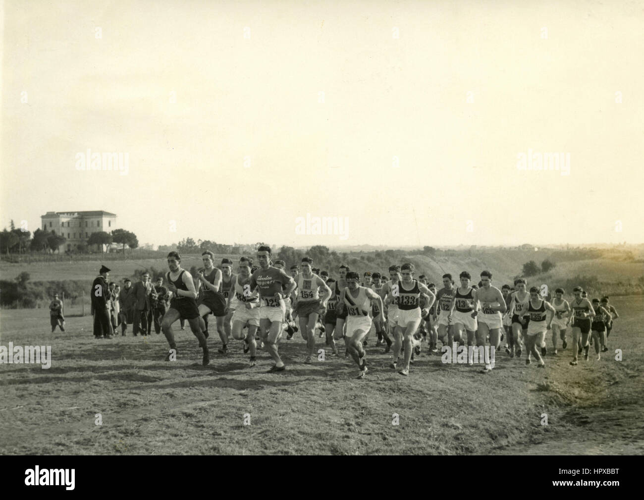 Cross country in esecuzione, Italia Foto Stock