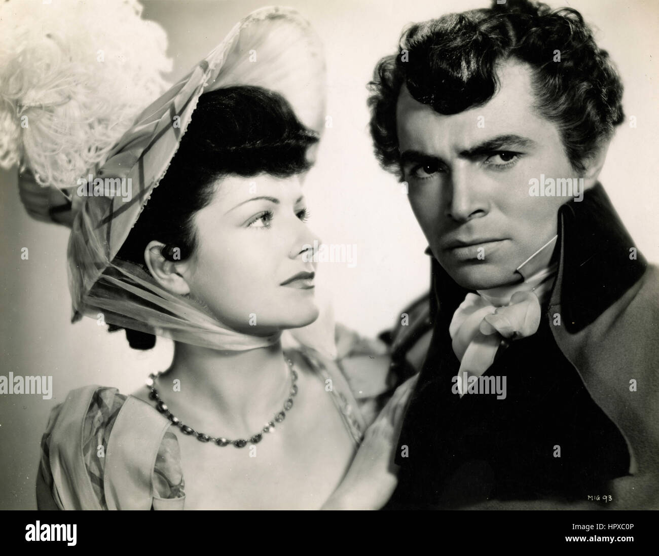 Attori americani James Mason e Margaret Lockwood in una scena del film l'uomo in grigio, 1943 Foto Stock