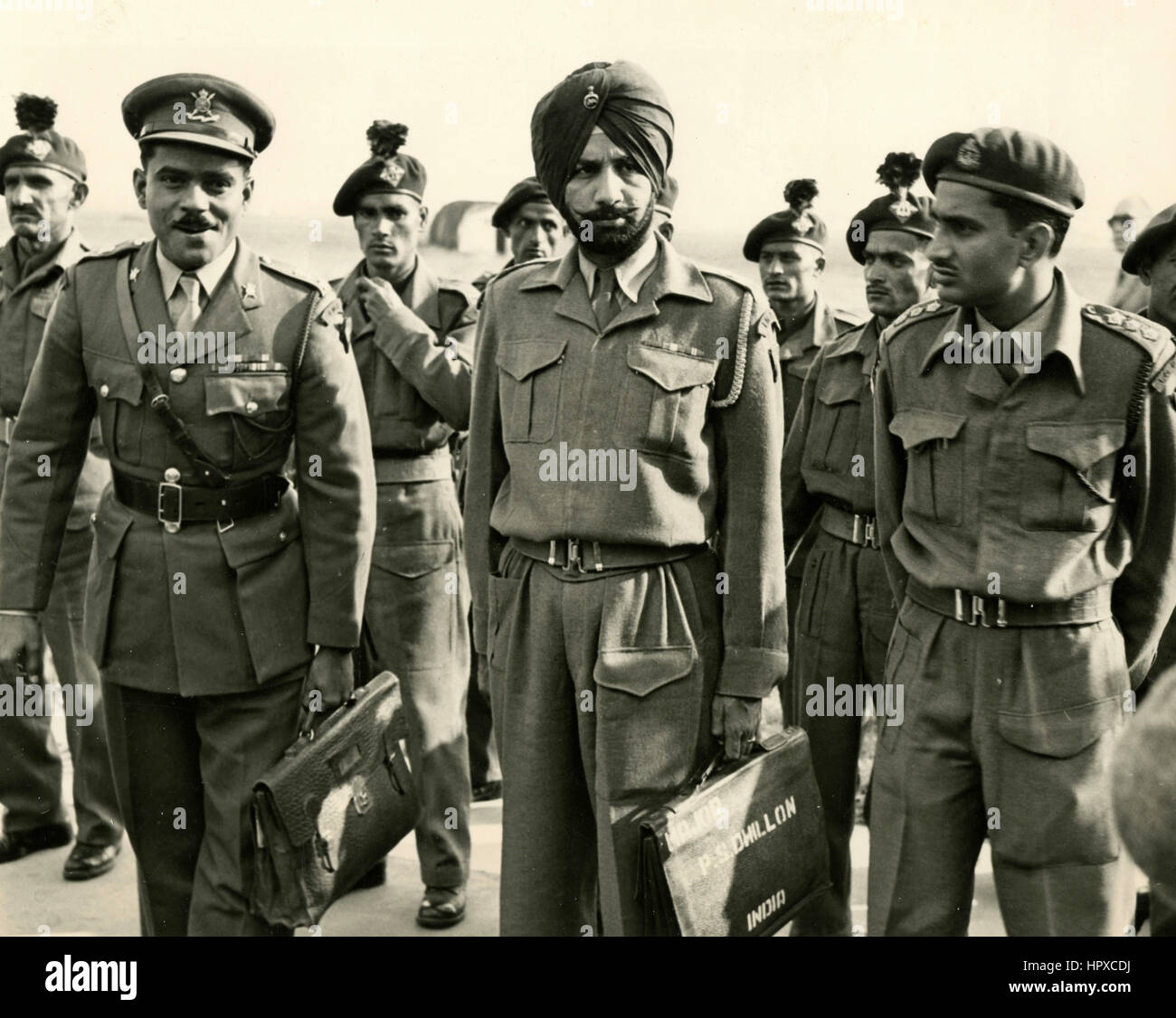 Principali Dhillon PS e indiani capi militari durante la guerra in Indocina Foto Stock