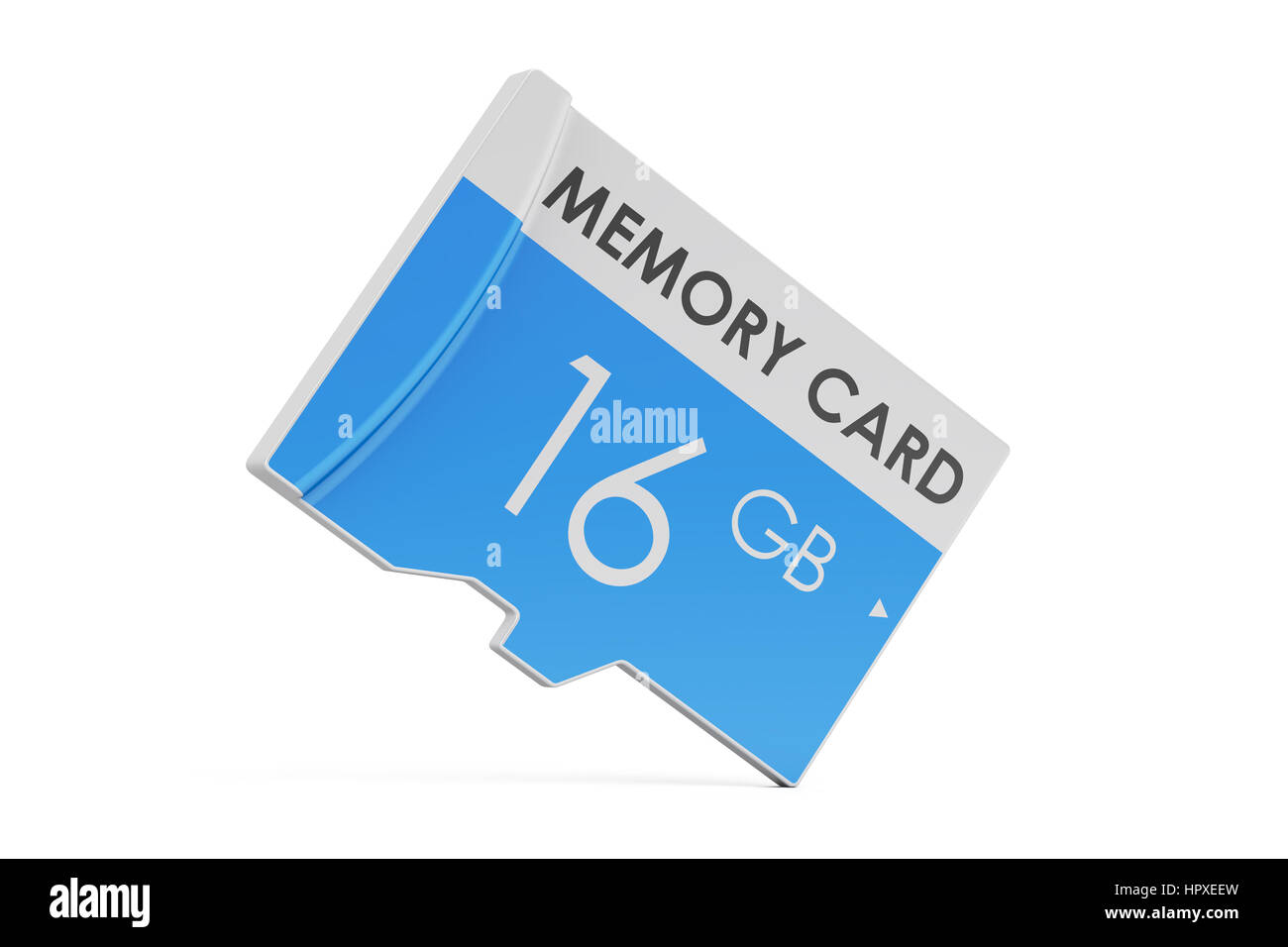 Scheda di memoria 16 GB, 3D rendering isolati su sfondo bianco Foto Stock