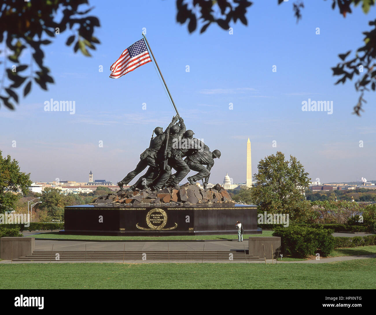 Iwo Jima Memoriale al di fuori il Cimitero Nazionale di Arlington, la Contea di Arlington, Virginia, Stati Uniti d'America Foto Stock