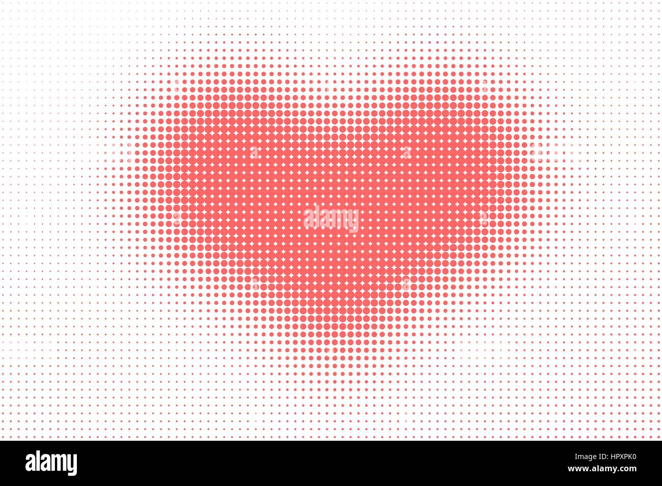 Punteggiato modello cuore come sfondo. Cuore rosa con effetto mezzitoni per il tuo design Illustrazione Vettoriale
