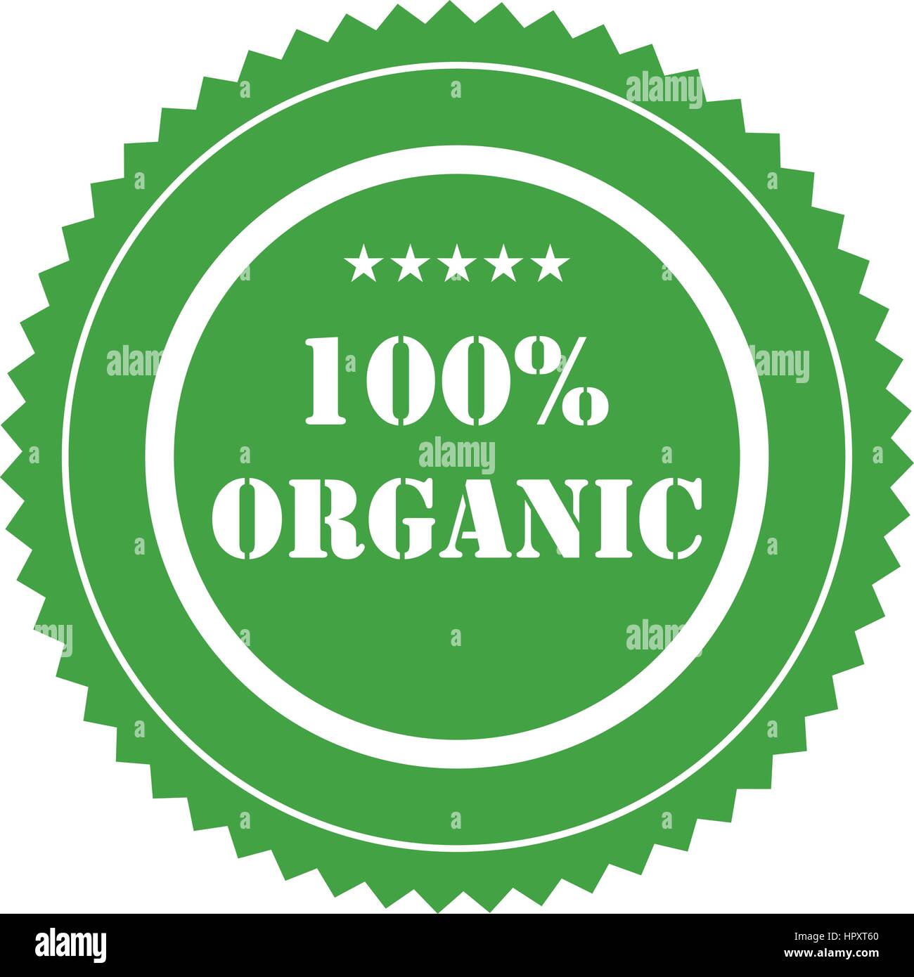 100% organic segno, timbro, logo, icone. Etichetta verde per un 100%  prodotto organico. Alimenti biologici sticker.garanzia o di un certificato  per il prodotto organico.vettore Immagine e Vettoriale - Alamy