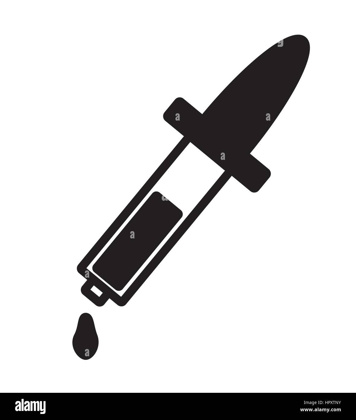Icona di pipetta vettore isolato sullo sfondo bianco. Illustrazione Vettoriale