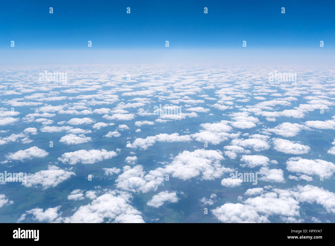 Awesome skyscape visto dal bordo del velivolo Foto Stock