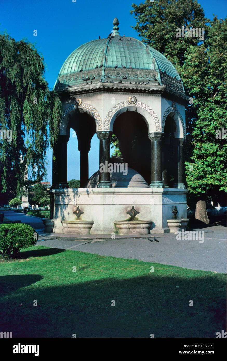 Fontana di tedesco o di Kaiser Wilhelm II Fontana (1900) sull'Ippodromo Istanbul Turchia Foto Stock