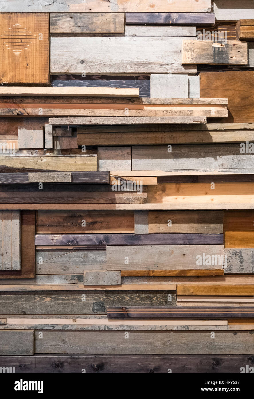 Sfondo di legno recuperato per un moderno aspetto rustico Foto Stock