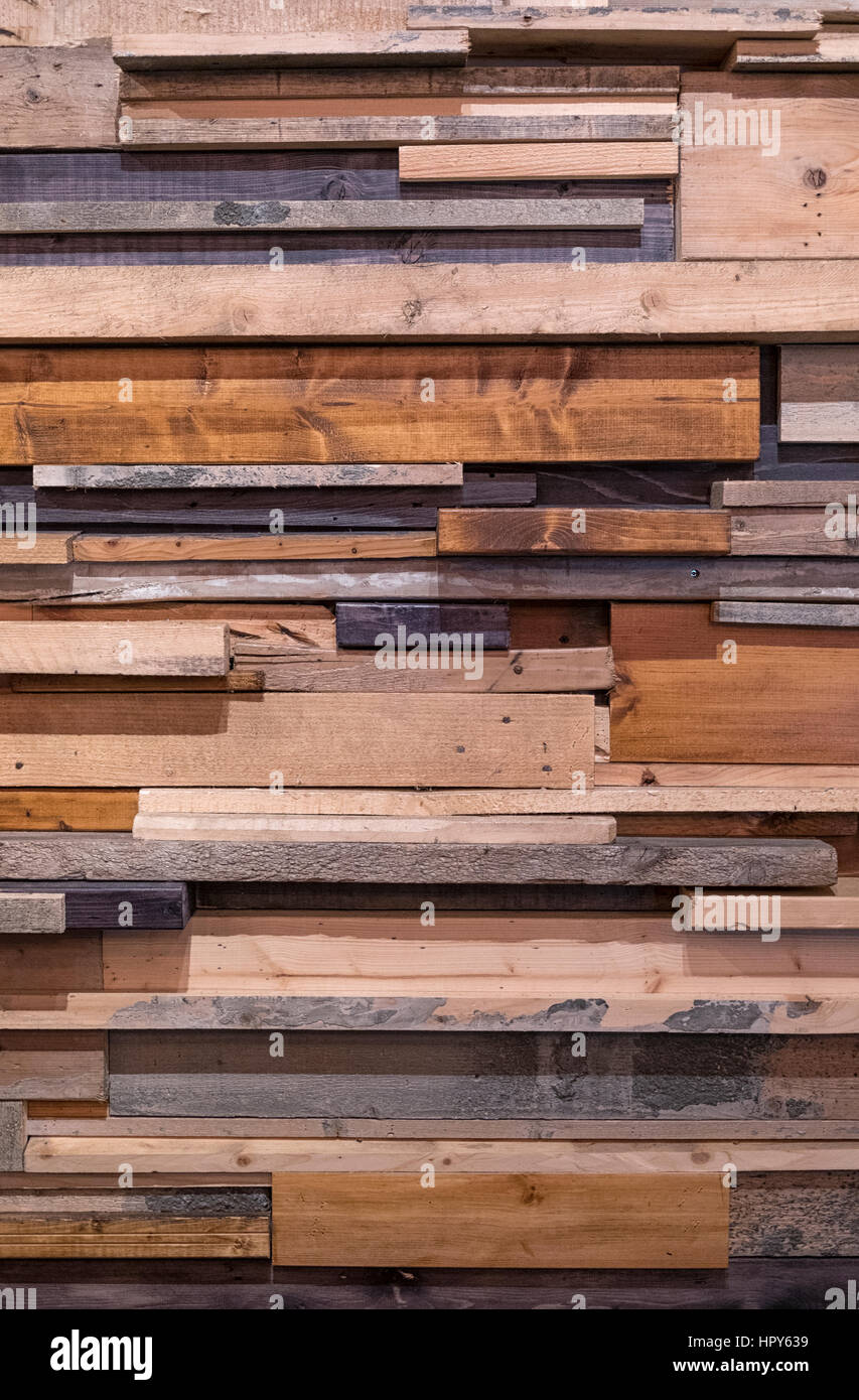 Sfondo di legno recuperato per un moderno aspetto rustico Foto Stock