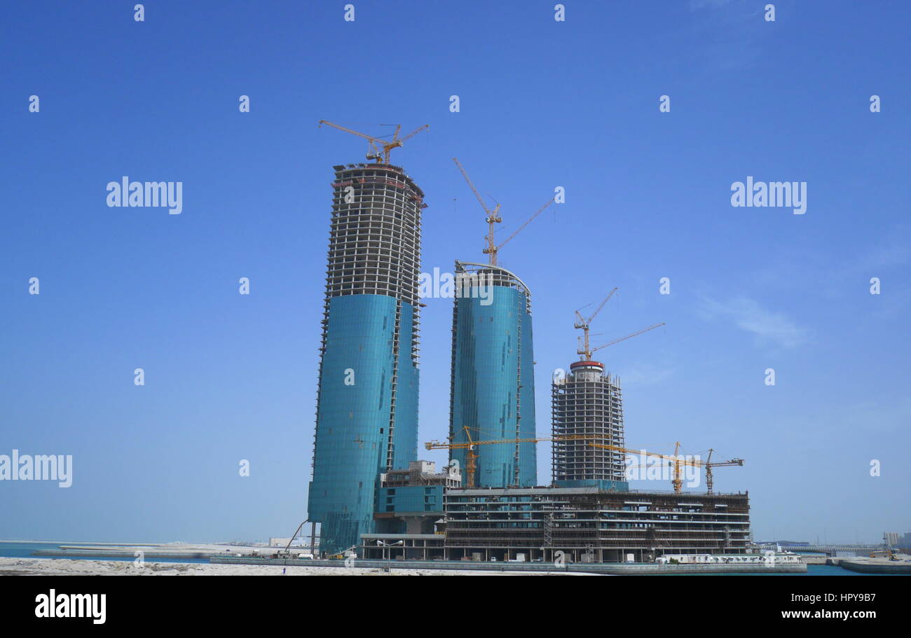 Villamar alta luogo residenziale torri, parte del porto finanziario Progetto, Regno del Bahrein Foto Stock