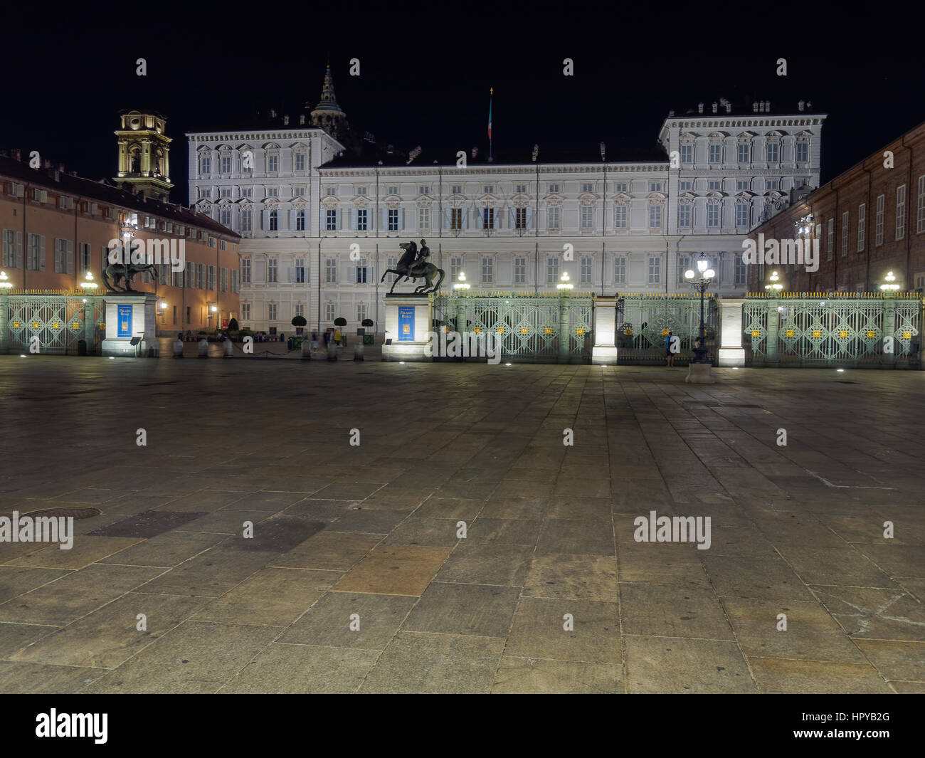 Paesaggio del palazzo Reale in Piazza Castello Torino Piemonte Italia Foto Stock