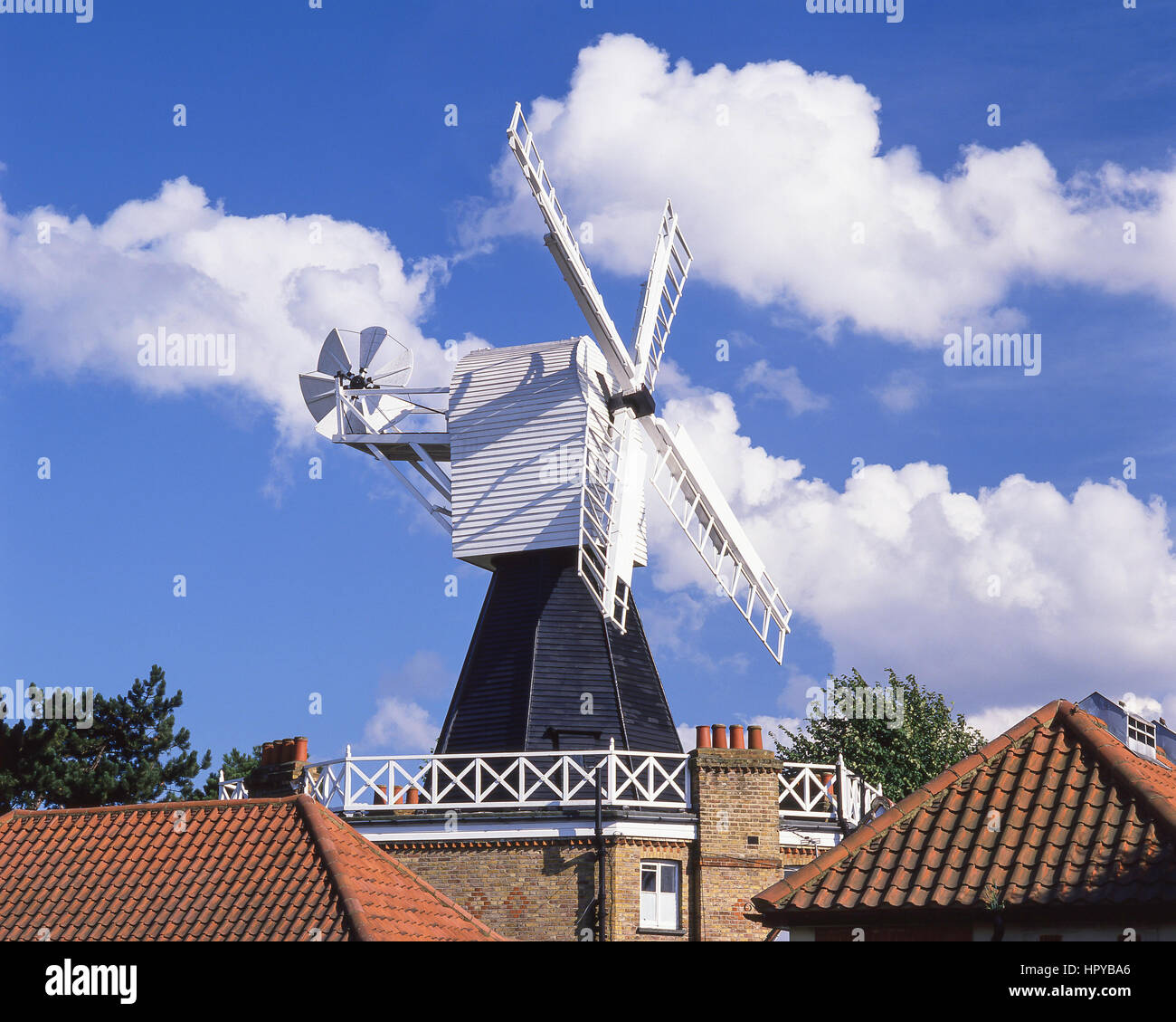 Il mulino a vento di Wimbledon, Museo di Wimbledon Common, Wimbledon, London Borough of Merton, Greater London, England, Regno Unito Foto Stock