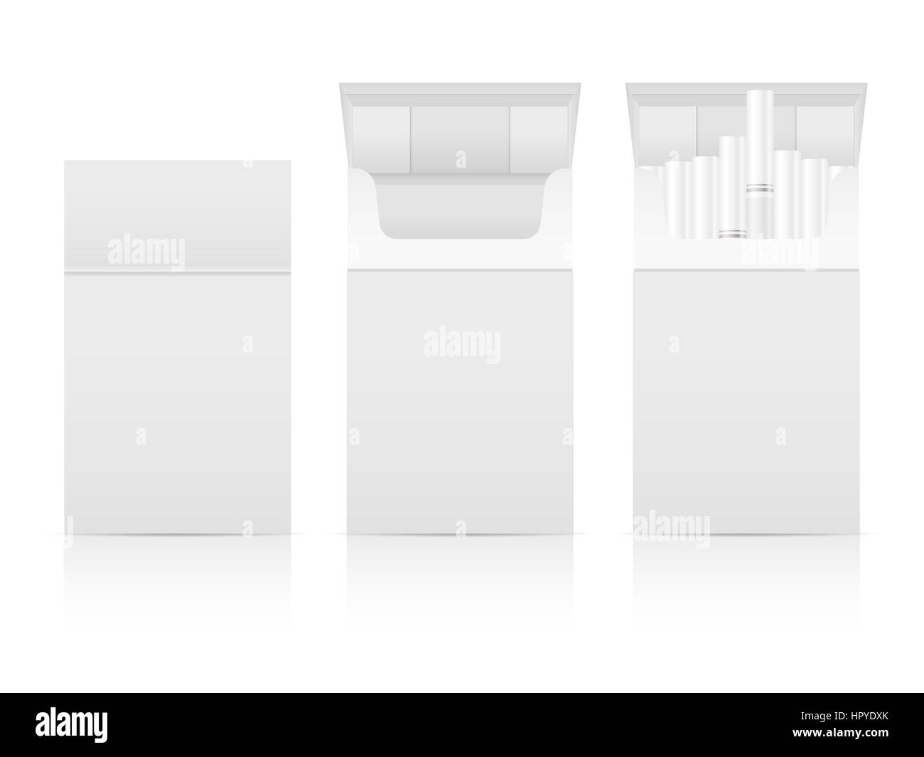 Sigaretta box set su uno sfondo bianco. Foto Stock
