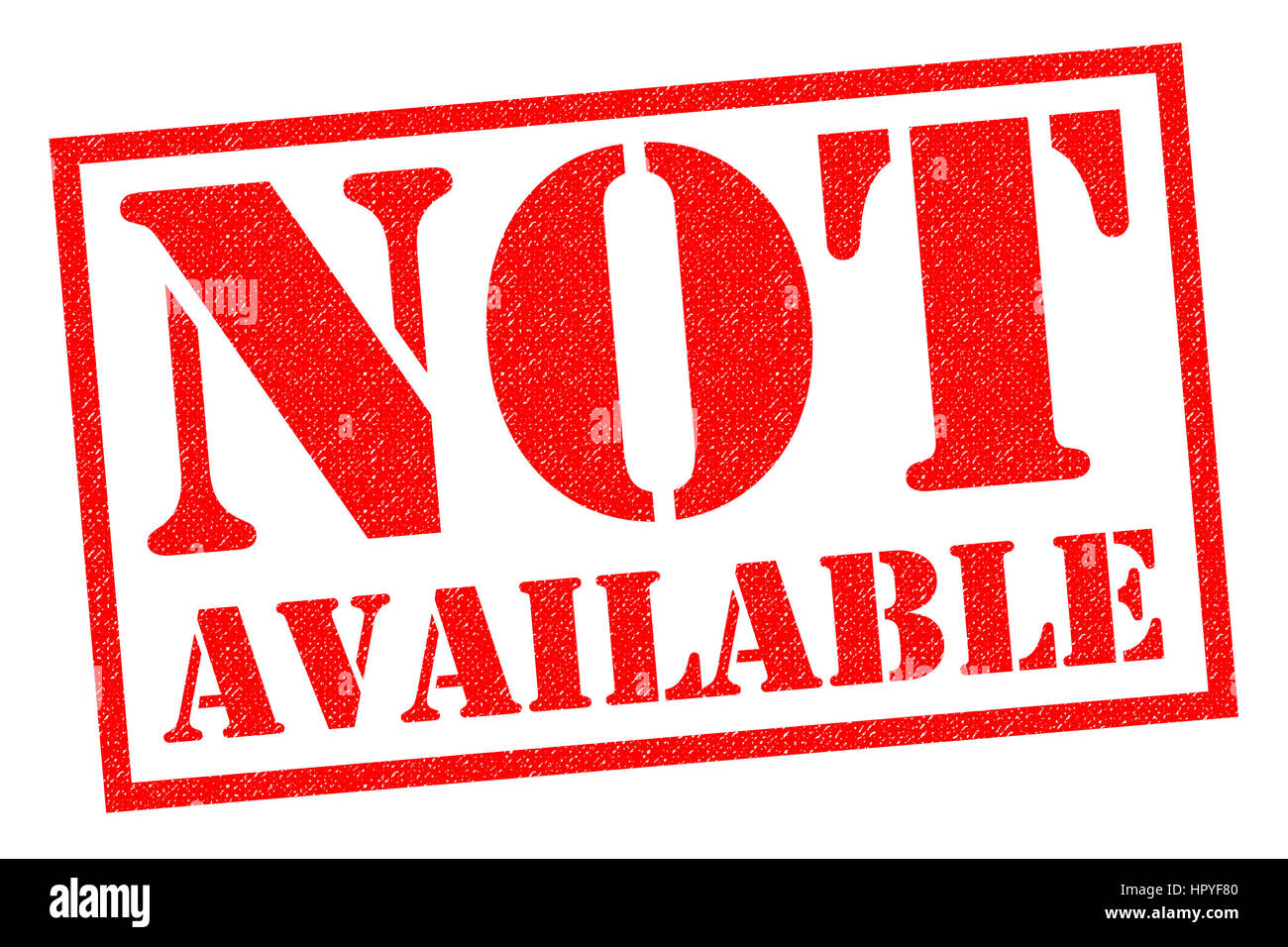 Non disponibile red timbro di gomma su uno sfondo bianco. Foto Stock