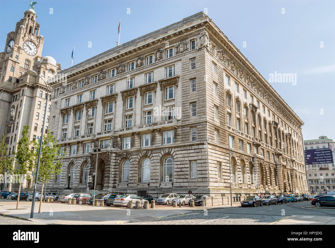 La Cunard Building è una Grade II * Listed è un edificio situato a Liverpool, in Inghilterra. Foto Stock