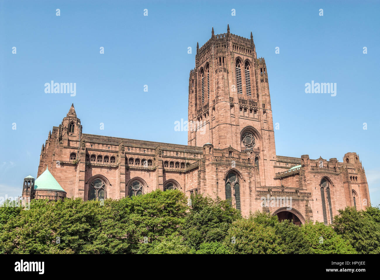 La cattedrale di Liverpool è la chiesa di Inghilterra cattedrale di Liverpool; Inghilterra; costruita su St James' monte vicino al centro della città: Foto Stock