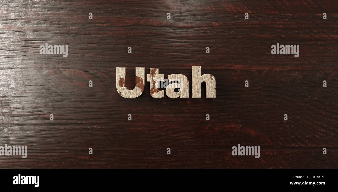 Utah - grungy headline in legno su Acero - 3D reso Royalty free stock foto. Questa immagine può essere utilizzata per un sito online banner o un post stampa Foto Stock