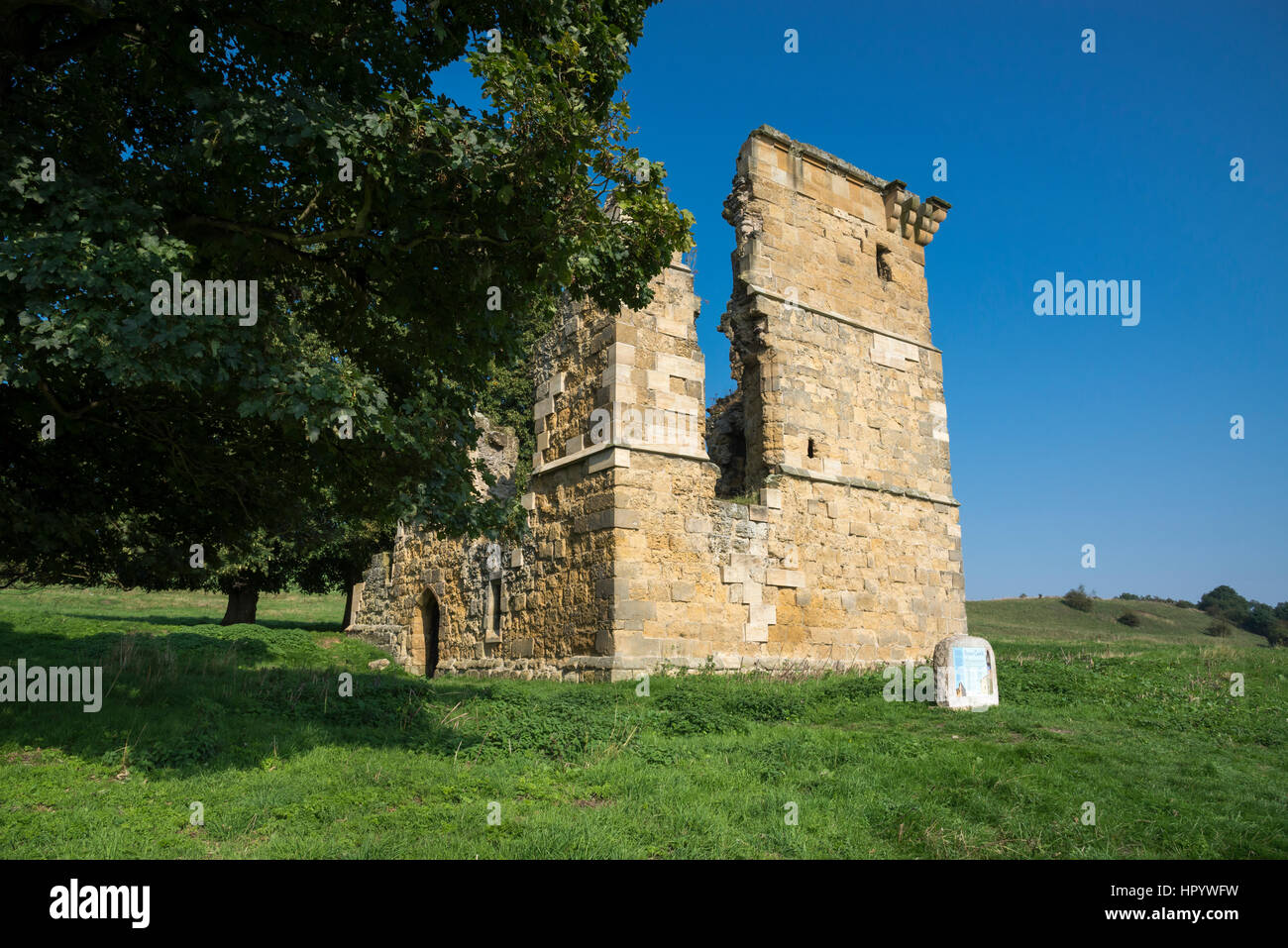 Ayton castello, un centro medievale fortificata di Manor House in West Ayton, North Yorkshire, Inghilterra. Foto Stock