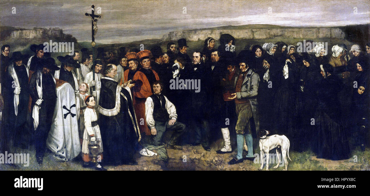 Gustave Courbet (1819-1877) 'UNA sepoltura a Ornans', olio su tela, 1849/50 Foto Stock Gustave Courbet (1819-1877) 'UNA sepoltura a Ornans', olio su tela, 1849/50 Foto Stock