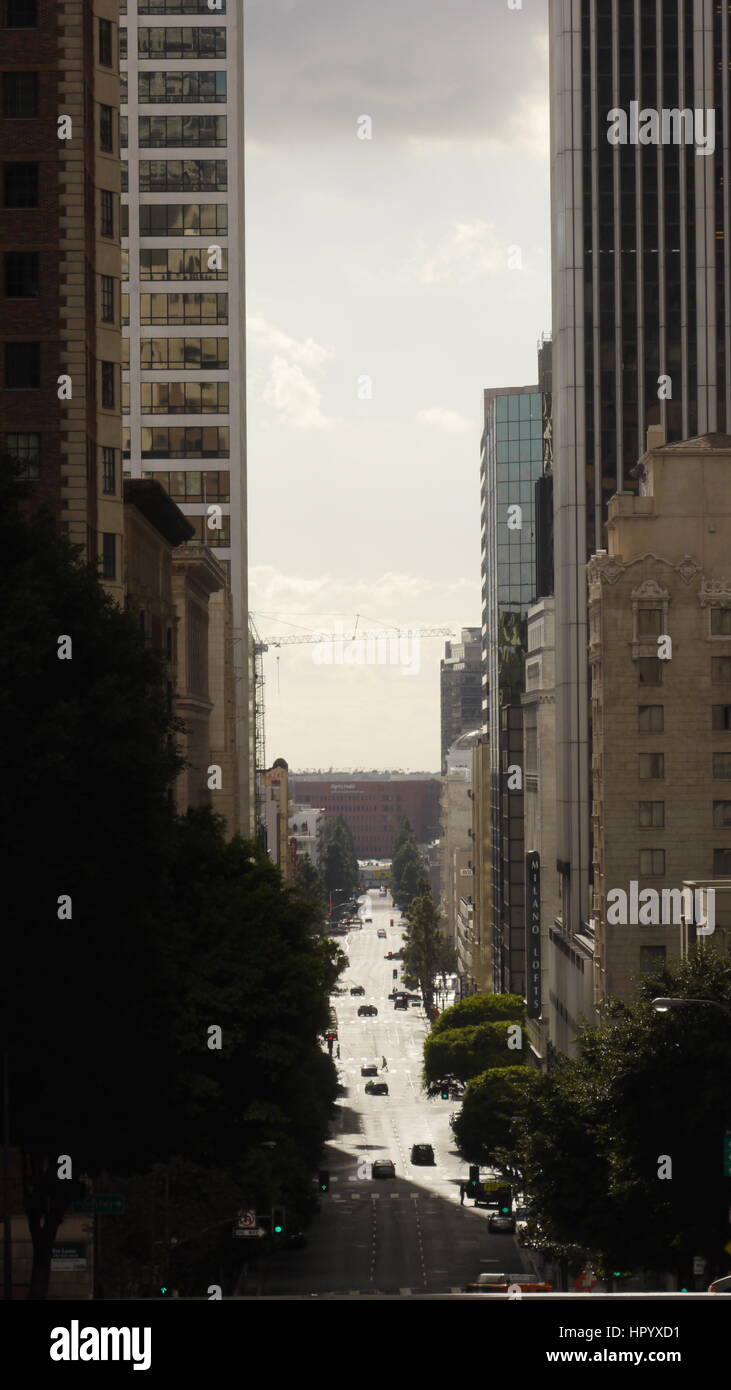 LA Downtown.scene di strada del centro cittadino di Los Angeles. Foto Stock