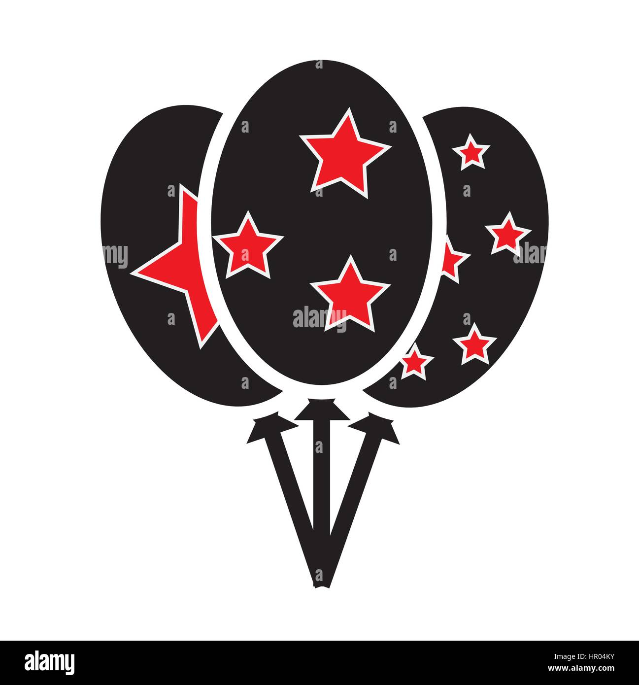 Palloncini con stelle icone vettore isolato in uno sfondo bianco. Illustrazione Vettoriale
