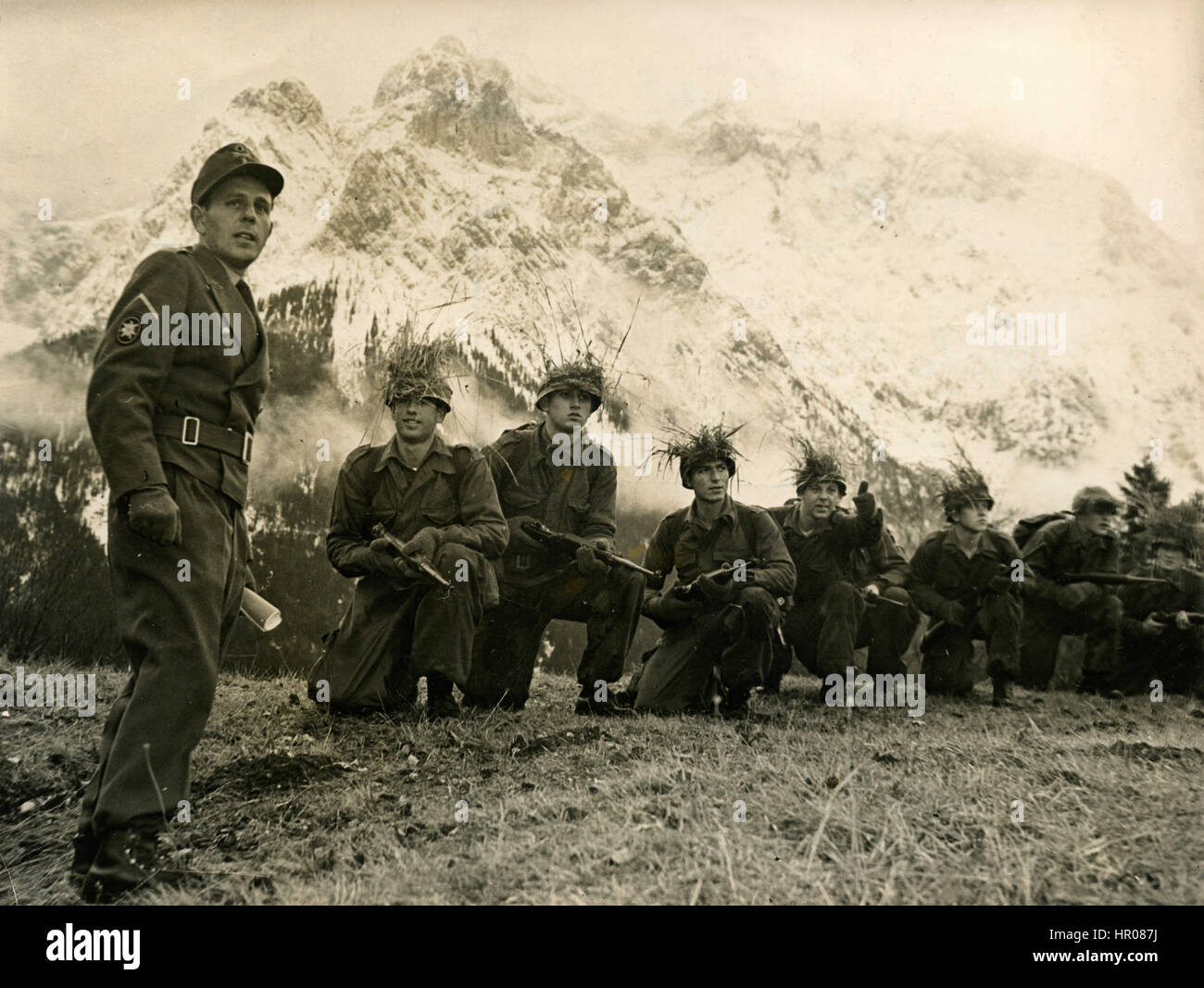 Le truppe italiane in montagna Foto Stock