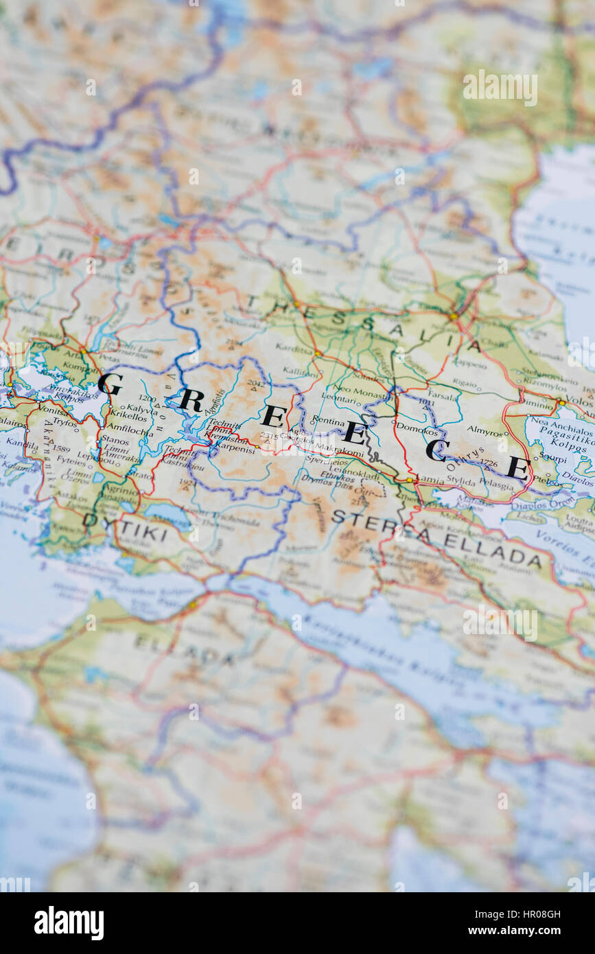 Mappa di Grecia Foto Stock