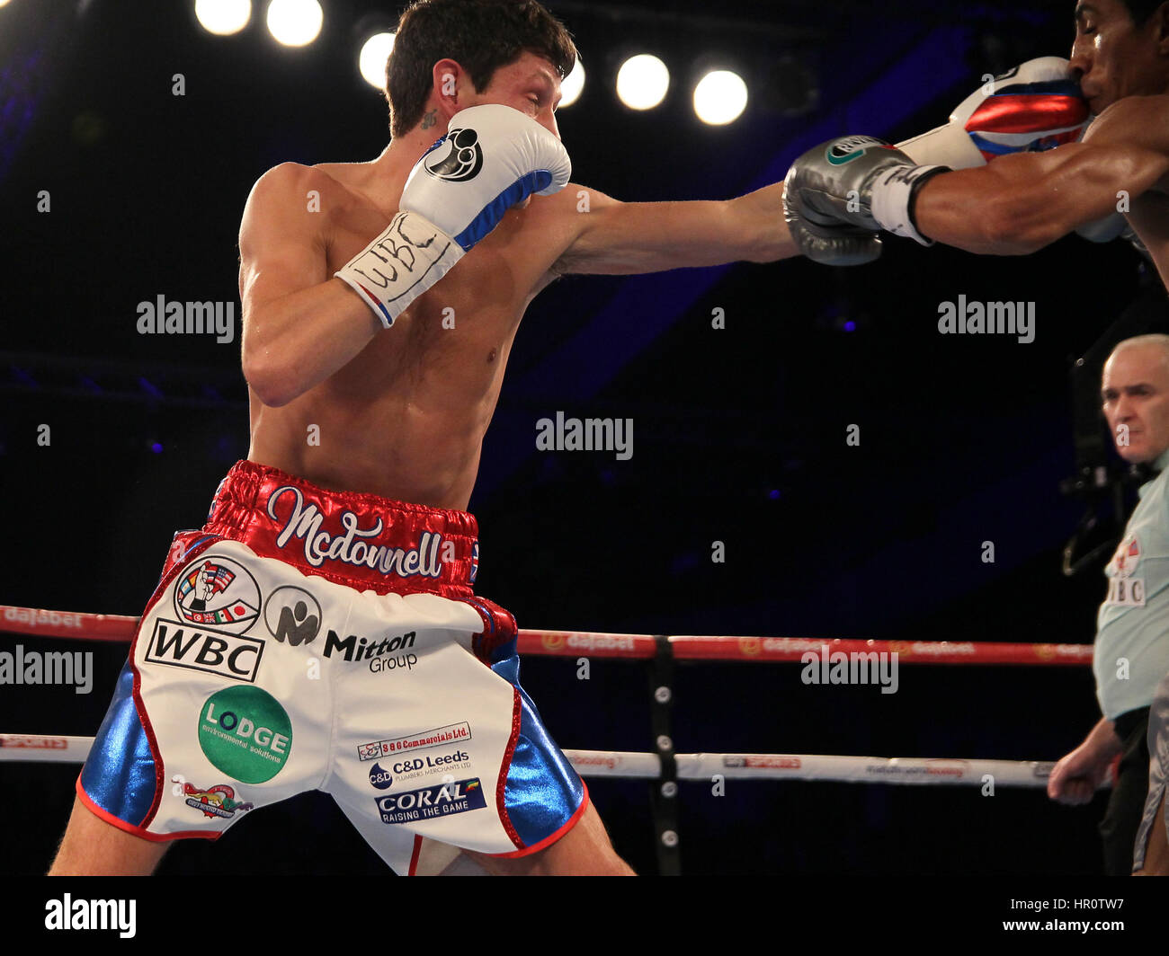 Hull, Regno Unito. Il 26 febbraio 2017. Ray Vargas batte Gavin McDonnell per la WBC Campionato Super-Bantamweight Credit: stephen Gaunt/Alamy Live News Foto Stock