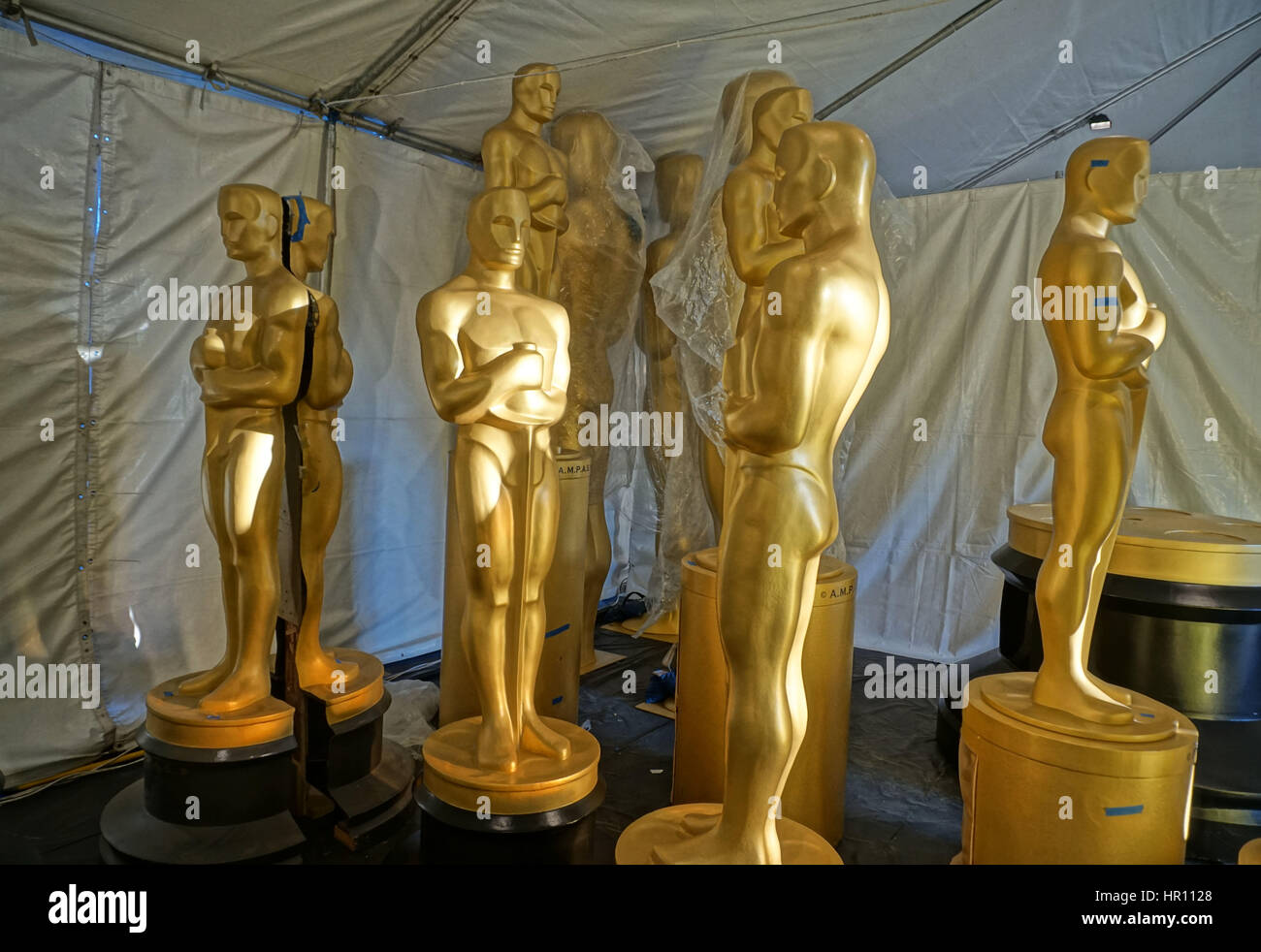 Oscar Statua in attesa 010 al Dolby Theatre di Los Angeles. Febbraio 23 e 24 2017 Foto Stock