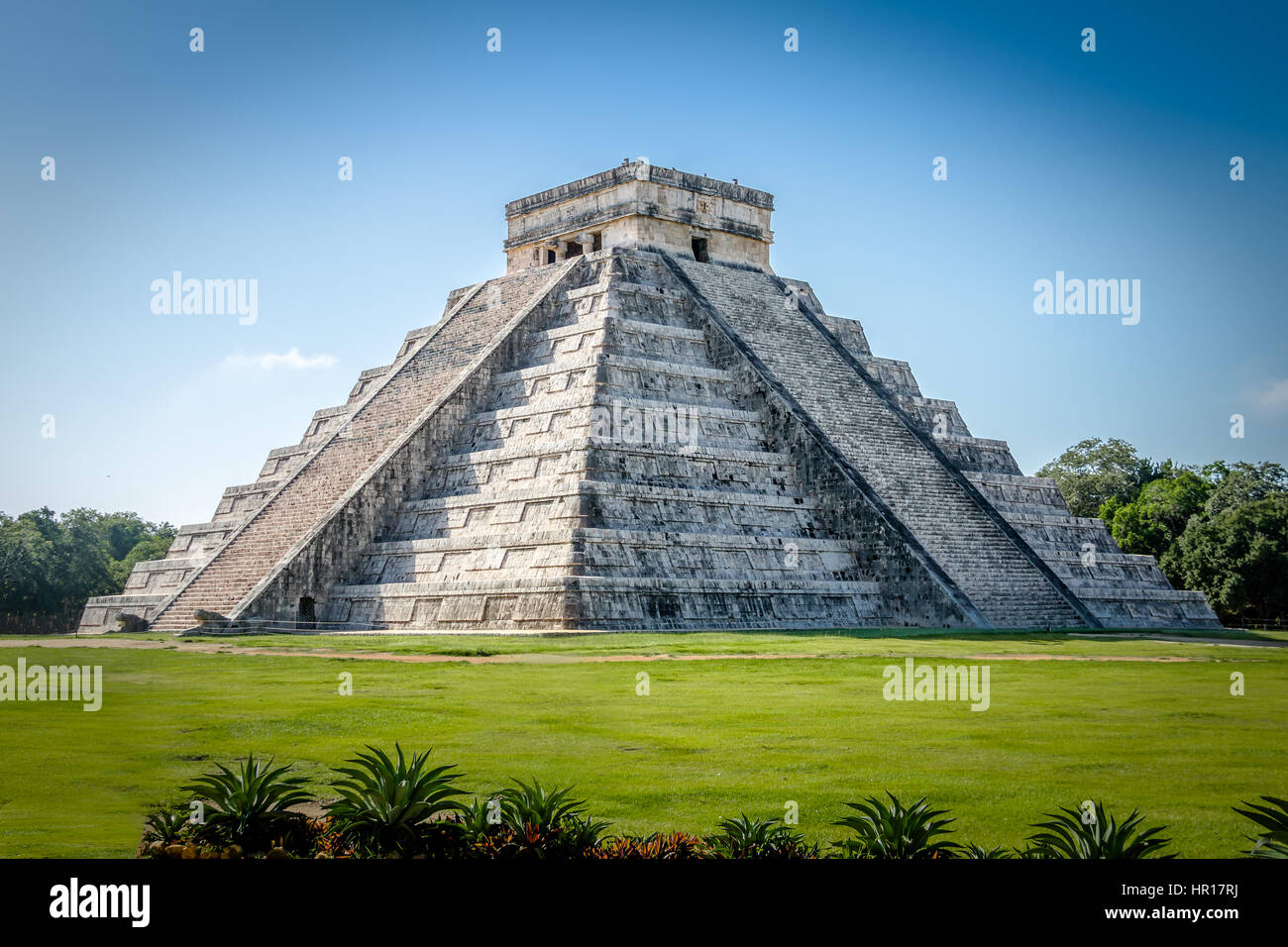 Tempio maya Piramide di Kukulkan - Chichen Itza, Yucatan, Messico Foto Stock