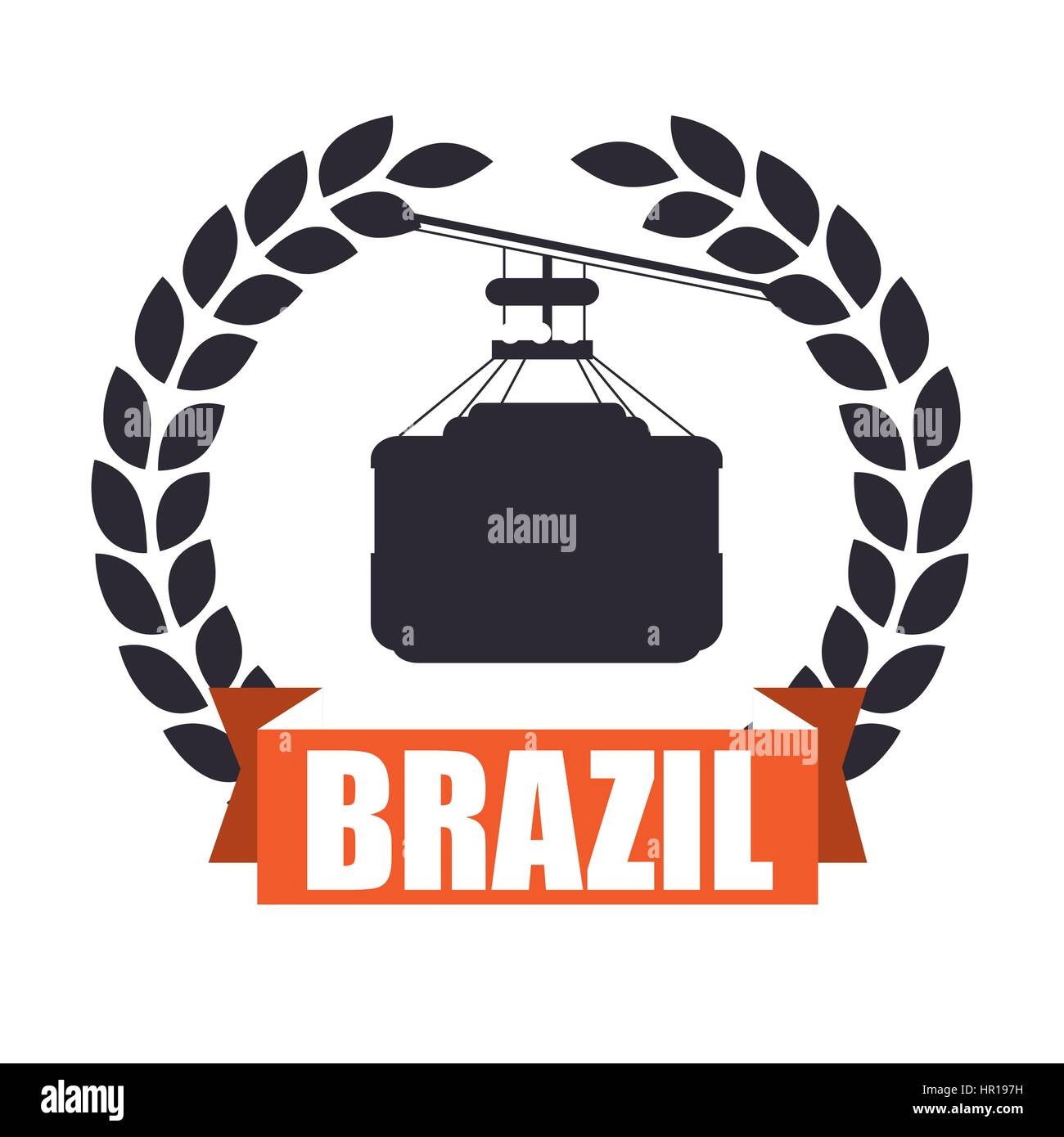 Il Brasile funivia icona isolato Illustrazione Vettoriale