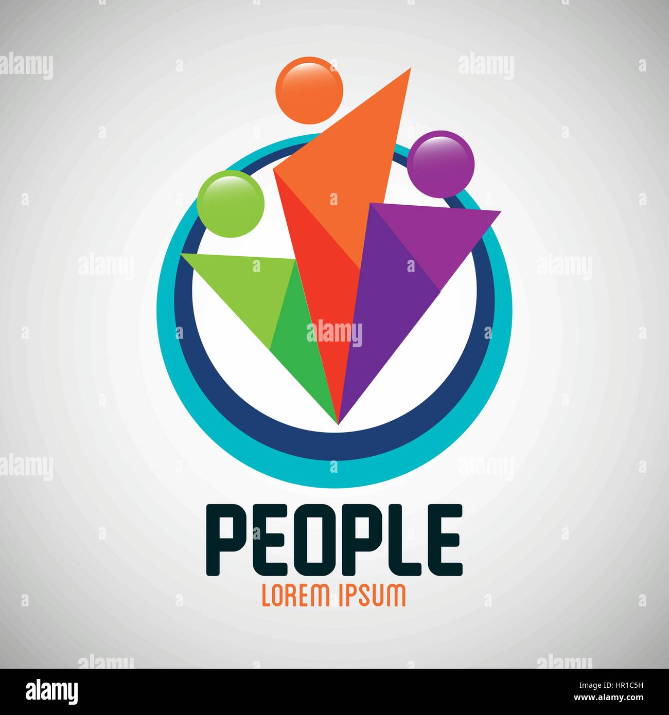 Persone silhouette icona colori Illustrazione Vettoriale