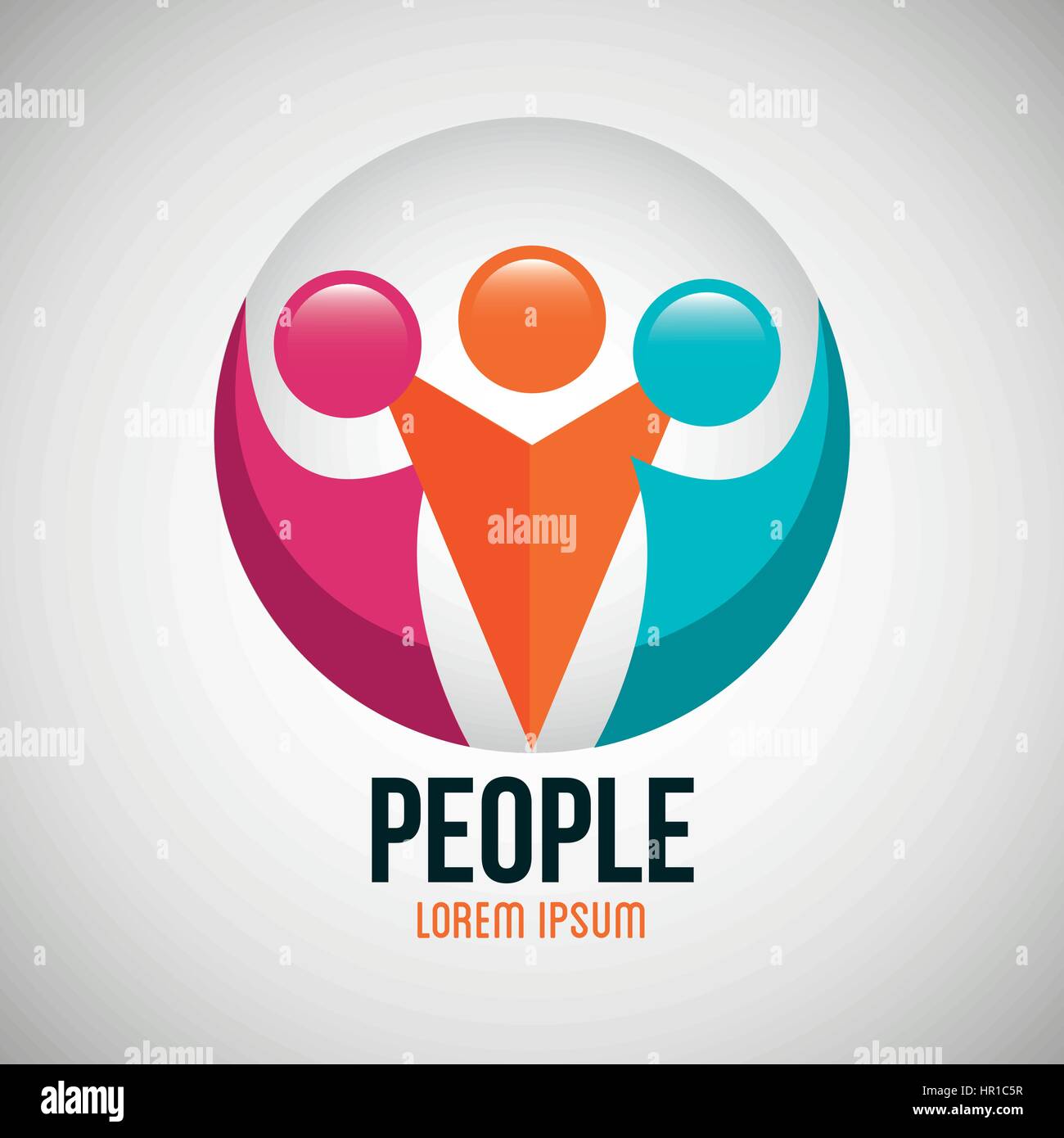 Persone silhouette icona colori Illustrazione Vettoriale