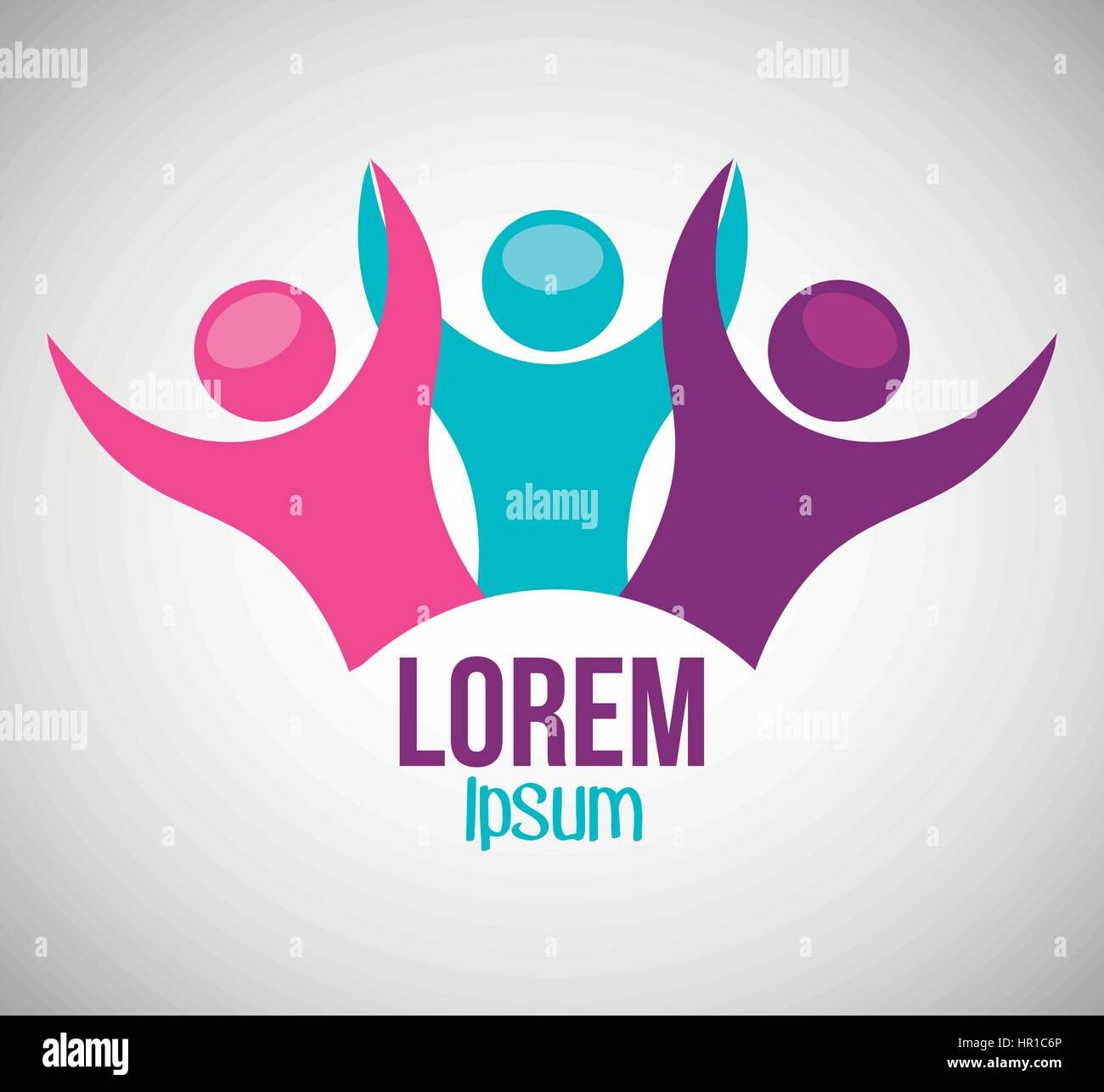 Persone silhouette icona colori Illustrazione Vettoriale