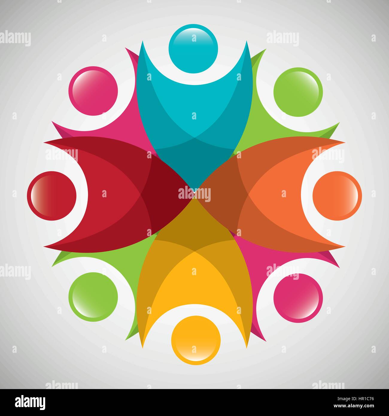 Persone silhouette icona colori Illustrazione Vettoriale