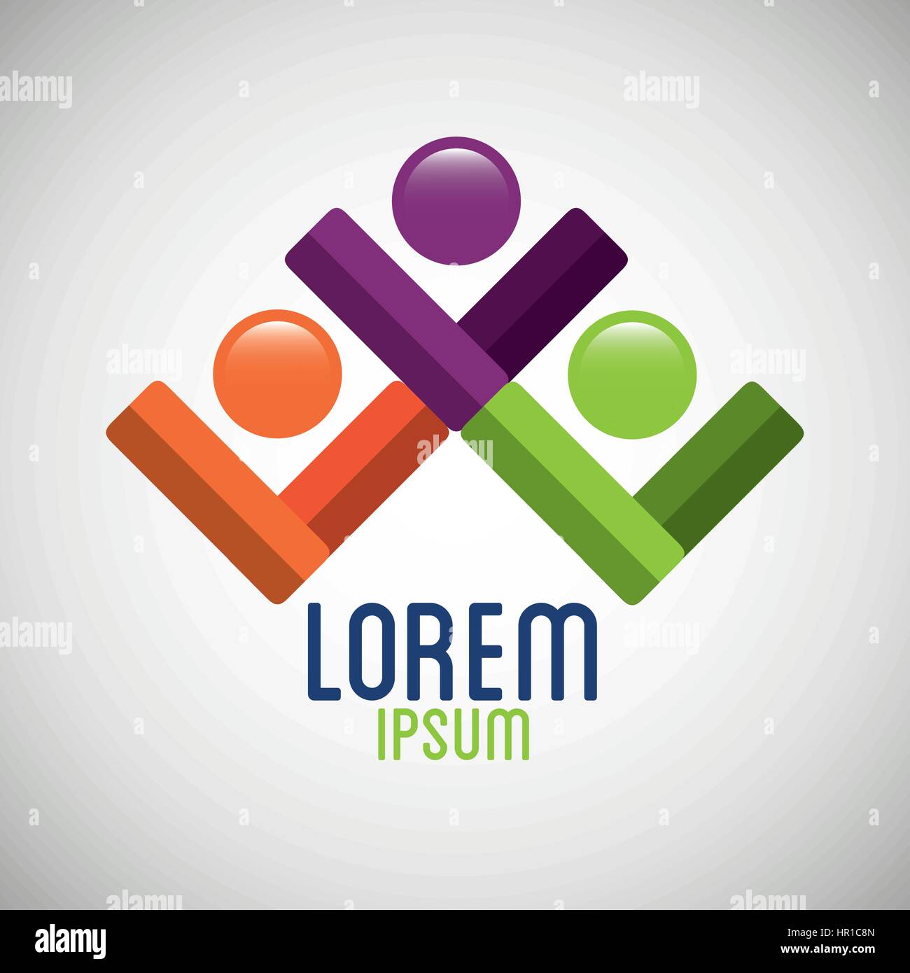 Persone silhouette icona colori Illustrazione Vettoriale