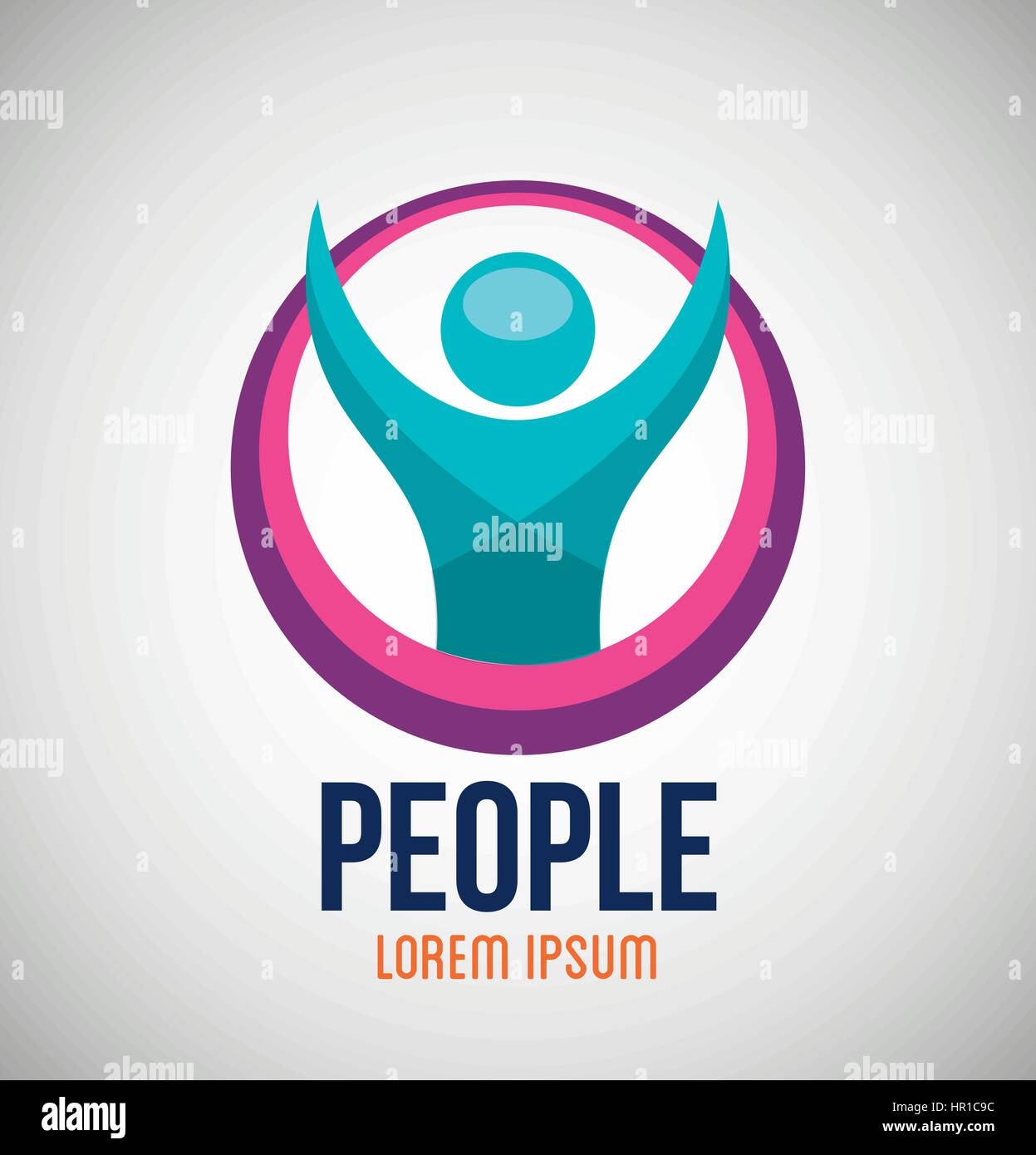 Persone silhouette icona colori Illustrazione Vettoriale