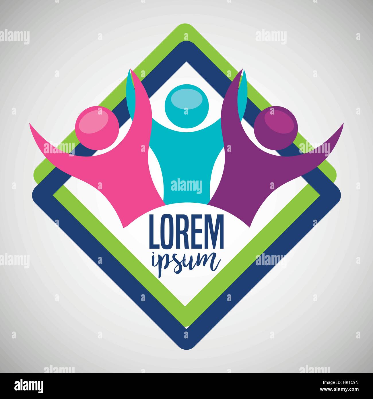 Persone silhouette icona colori Illustrazione Vettoriale