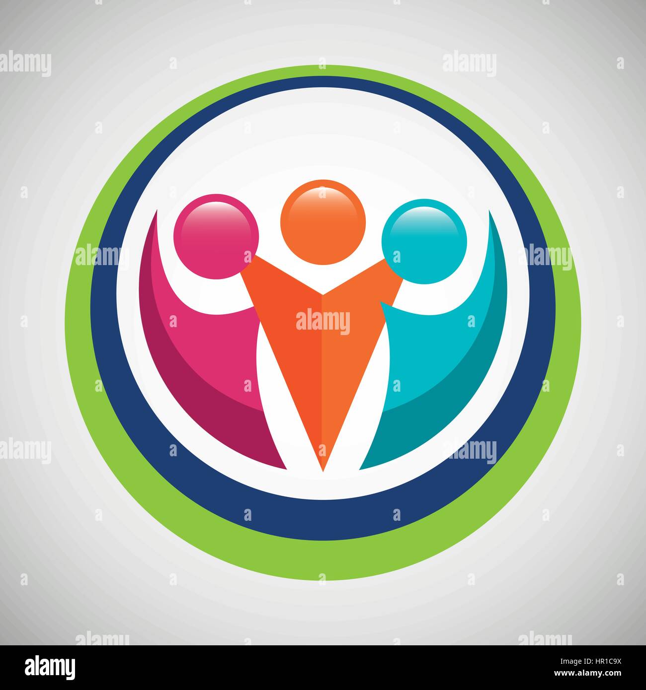 Persone silhouette icona colori Illustrazione Vettoriale