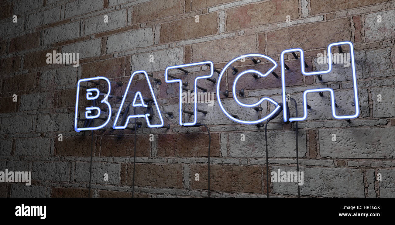 Lotto - incandescente insegna al neon sulla parete in muratura - 3D reso Royalty free stock illustrazione. Possono essere utilizzati per gli annunci tramite banner on line di altezza e direct mailer. Foto Stock