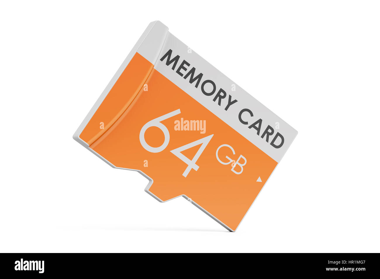 Scheda di memoria da 64 GB, 3D rendering isolati su sfondo bianco Foto Stock