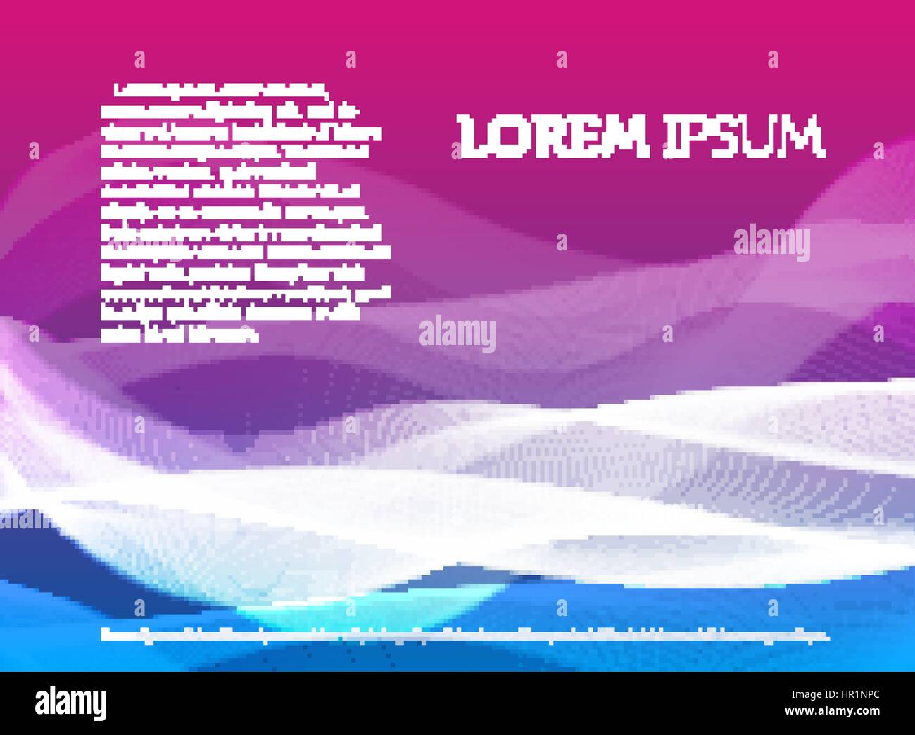 Abstract sfondo colorato con linee ondulate e effetto fumo illustrazione vettoriale, luminoso sfondo decorativo. Illustrazione Vettoriale