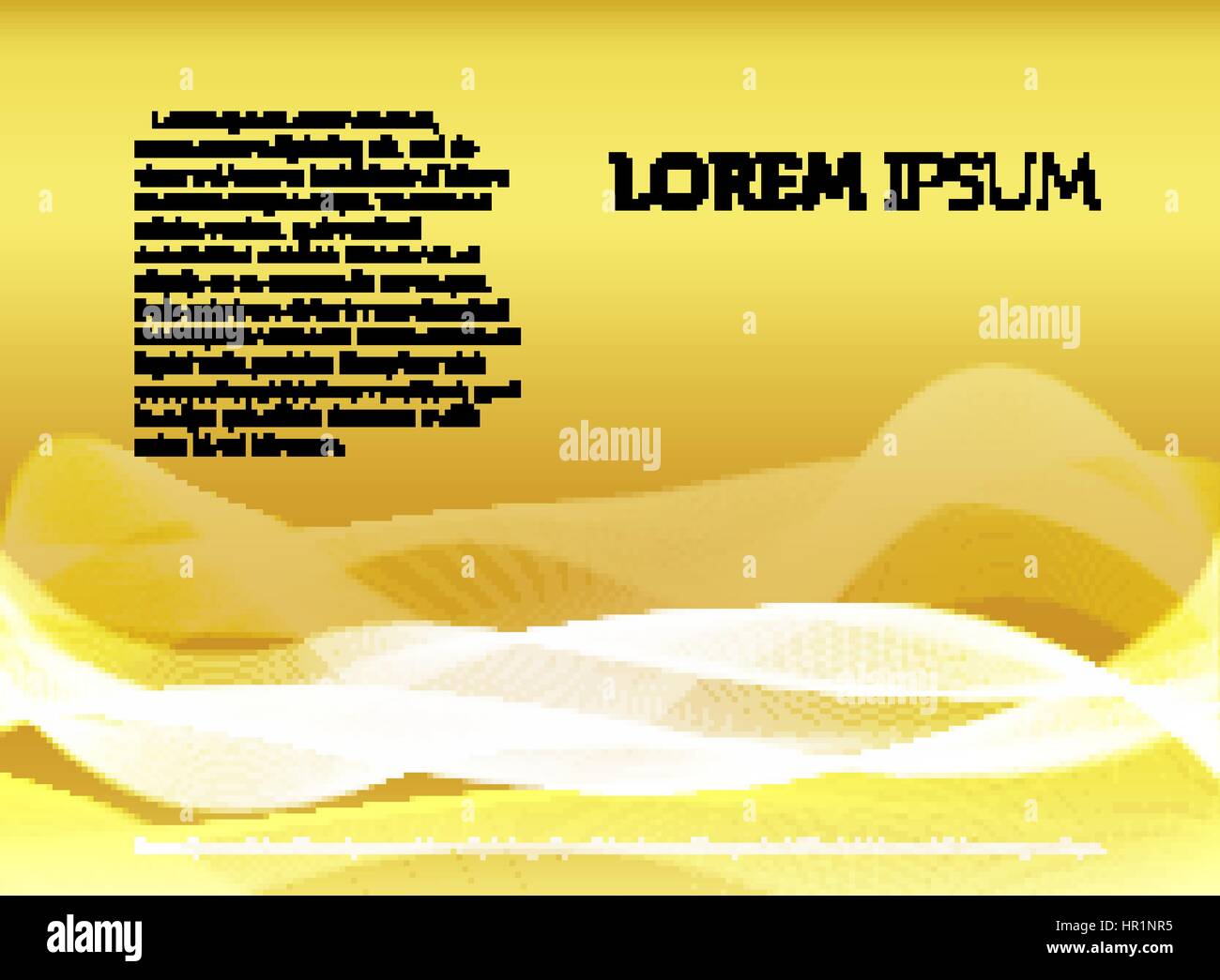 Abstract di colore giallo sfondo con linee ondulate e effetto fumo illustrazione vettoriale, luminoso sfondo decorativo. Illustrazione Vettoriale