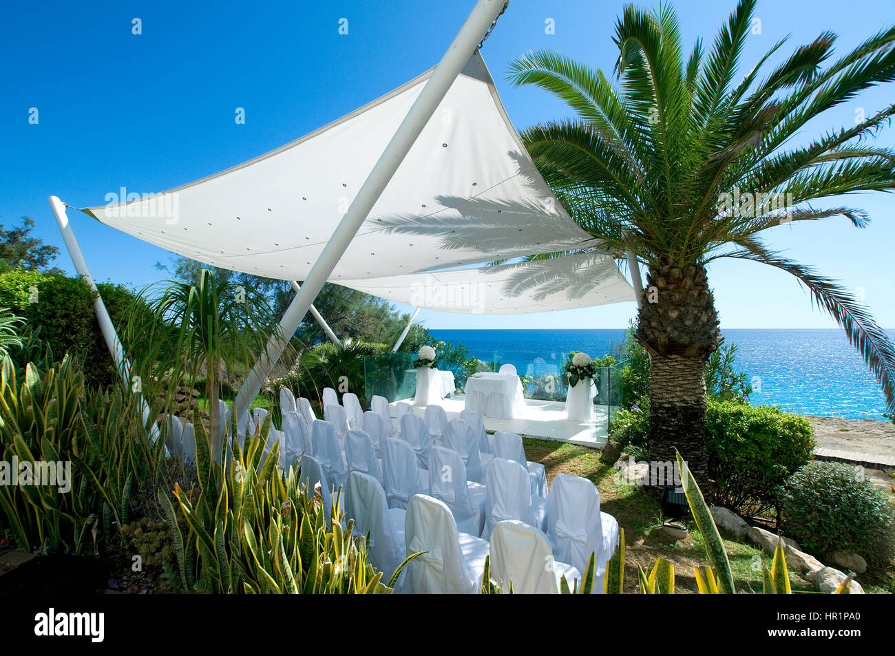 Nozze a Grecian Sands Hotel, Ayia Napa, Cipro Foto Stock