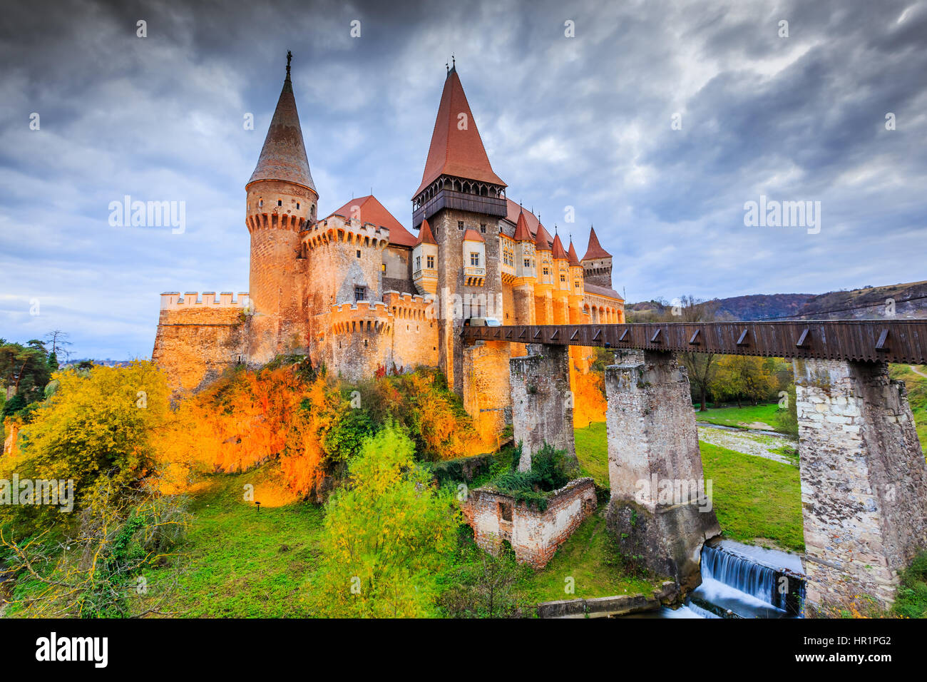 Corvin's Castle - Castello Hunyad in Hunedoara, Romania. Foto Stock
