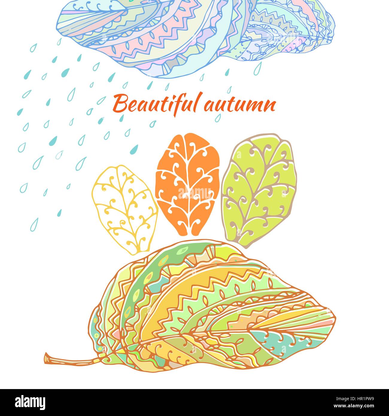 Vector doodle card Illustrazione Vettoriale