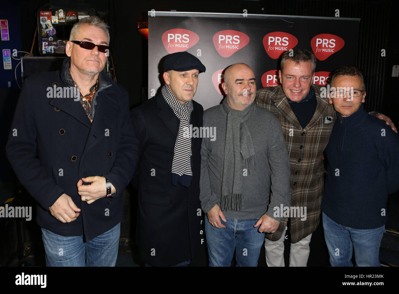 I membri della band Madness frequentare photocall e presente il PRS Music Heritage Award per il luogo che ha dato la band il loro primo concerto mai quarant anni fa con: Mike Barson, Mark Bedford, Chris Foreman, Graham ' Suggs ' McPherson dove: Londra, unità Foto Stock