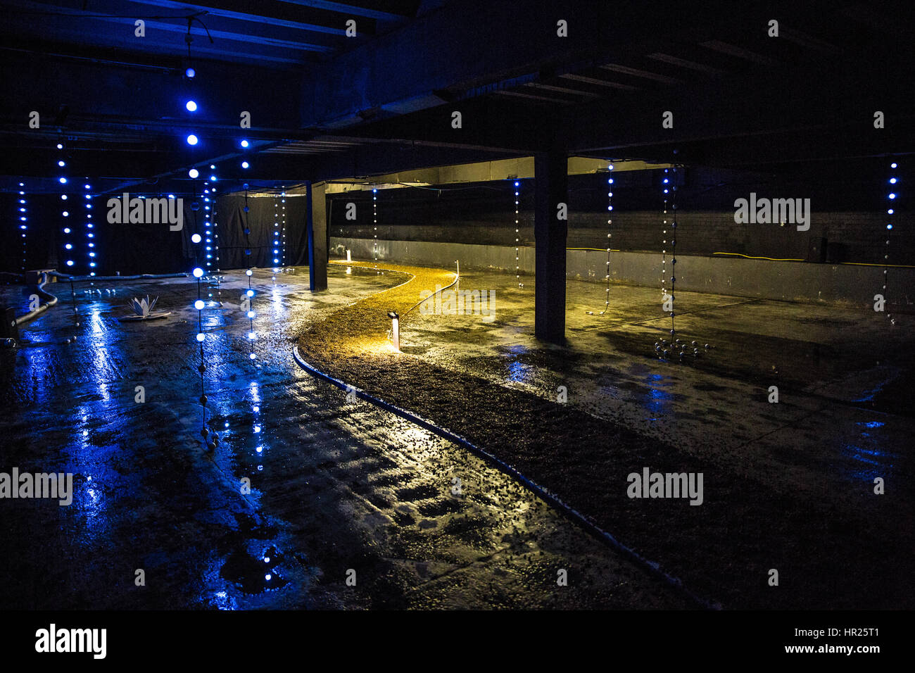 Un'installazione di arte sotterranea a Liverpool, Regno Unito Foto Stock